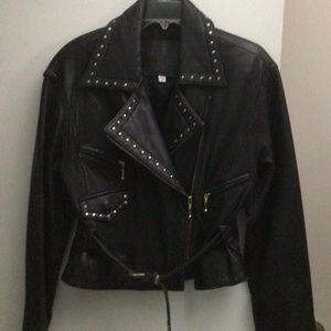 Womens black lamb skin jacket